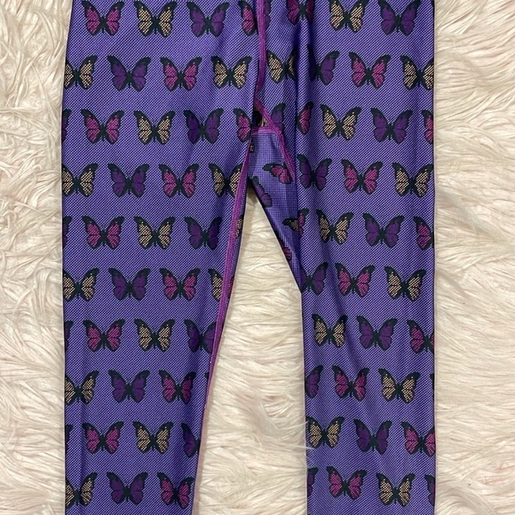 NWT Terez Halftone Butterfly Purple Hi-Shine Leggings - Picture 8 of 9